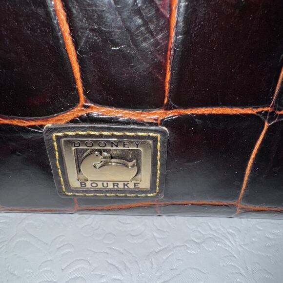 Vintage Dooney & Bourke Leather Square Hand Bag AuthenticConfirmed Medium Size - Picture 2 of 16